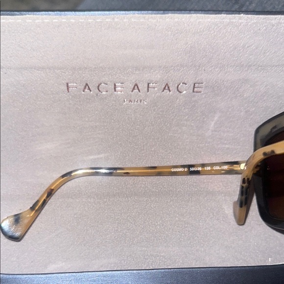 Faceaface Black and Tan Oversized Sunglasses